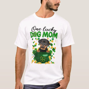 Camiseta Rottweiler Cachorro Mãe Rua de Shamrock Verde Irla