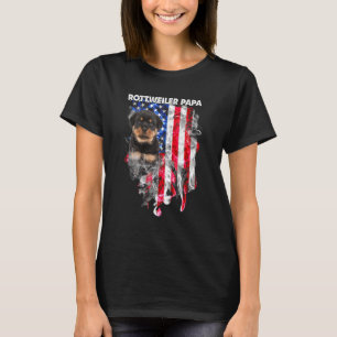 Camiseta Rottweiler Cachorro Papa Usa Sinalizador Feliz Dia