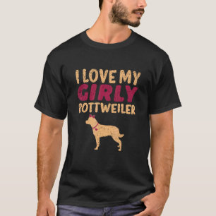 Camiseta Rottweiler Canine Girl Dog Girly Gender Reveal Cu