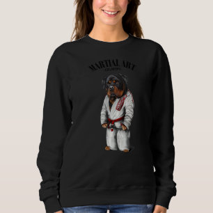 Camiseta Rottweiler Cão Judo Karate Mestre em Judogi Branco