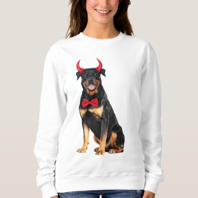 Camiseta Rottweiler Cão No Halloween (Frente)