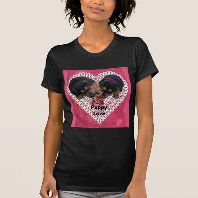 Camiseta Rottweiler Dias de os namorados de Amor (Frente)