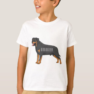 Camiseta Rottweiler dog cartoon illustration