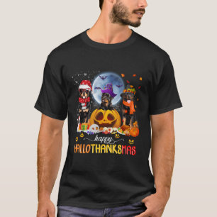 Camiseta Rottweiler Dog Happy Hallothanksmas Halloween Then
