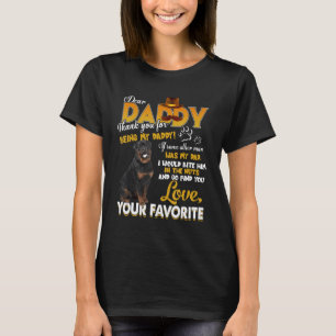 Camiseta Rottweiler Engraçado Por Ser Meu Pai Cão Bonito O