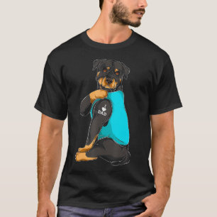 Camiseta Rottweiler Eu Adoro Pai De Cão Roupa De Tatuagem P