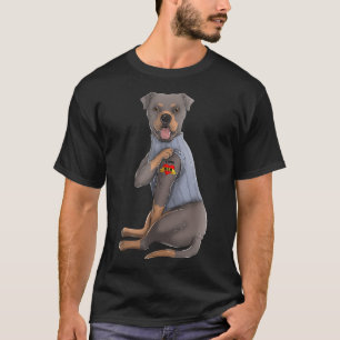 Camiseta Rottweiler Eu Amo Mamãe Tatuagem Cão Engraçado Dia