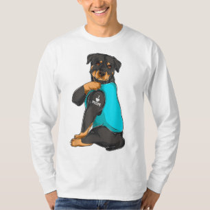 Camiseta Rottweiler Eu Amo Mamãe Tatuagem Roupa Cachorro Ma