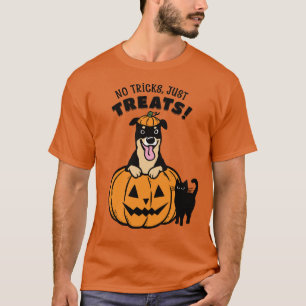 Camiseta Rottweiler Halloween Sem Truques Somente Guloseima