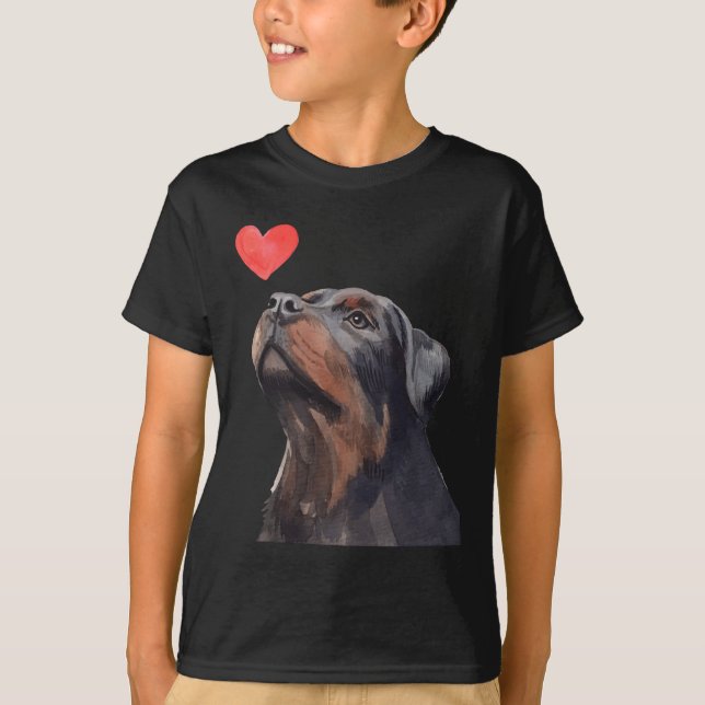 Camiseta Rottweiler Heart Dog Love (Frente)