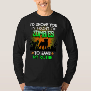 Camiseta Rottweiler I D Mostra-Te Em Frente Aos Zombies Par