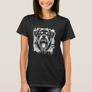 Camiseta Rottweiler Latindo Grafite Estilo de Arte de Rua