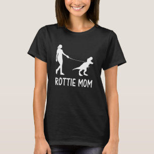 Camiseta Rottweiler Mãe Rottie Mama Cão Rott Dinossauras Mu