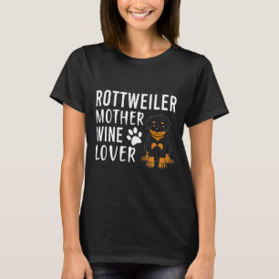 Camiseta Rottweiler Mãe Vinho Por Vinho Por Tira-Fogo Camis