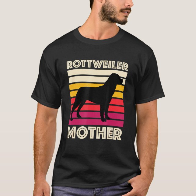 Camiseta Rottweiler Mãe Vintage Cão Rotação Rottweiler Mãe (Frente)