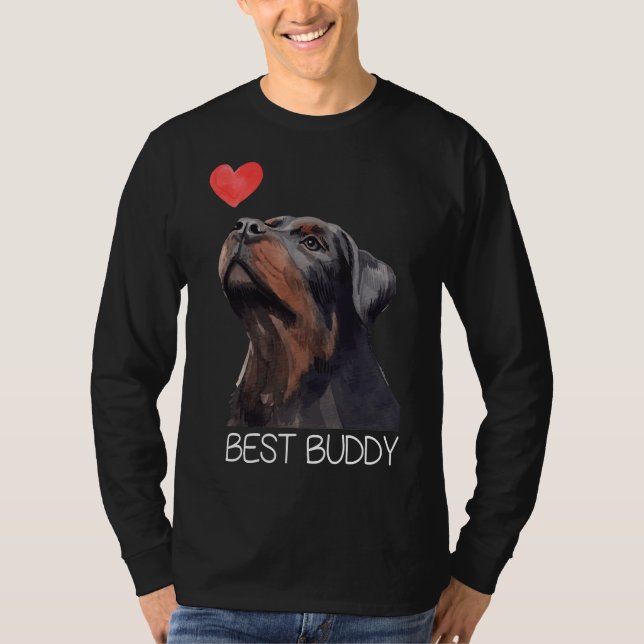 Camiseta Rottweiler Melhor Coração de Cachorro Amigo 6 (Frente)