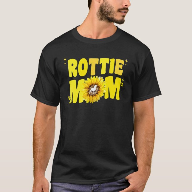 Camiseta Rottweiler Mom For Women Sunflower Rottie Rott Dog (Frente)
