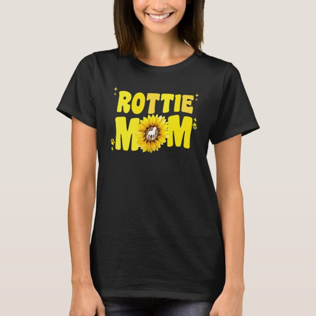 Camiseta Rottweiler Mom For Women Sunflower Rottie Rott Dog (Frente)