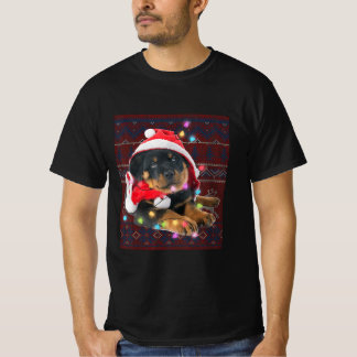 Camiseta Rottweiler Natal Luzes Feias Suores Feios