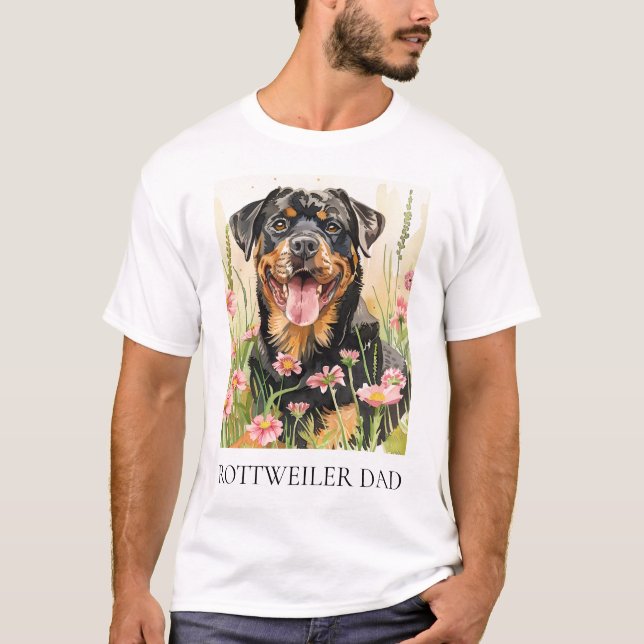 Camiseta Rottweiler Pai – Presente de Amante de Ca (Frente)