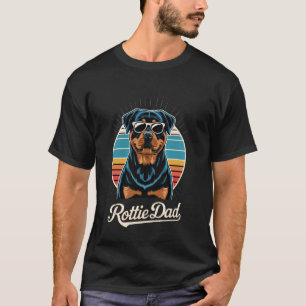 Camiseta Rottweiler Pai Rottie com o cão ao abrigo do Rottw