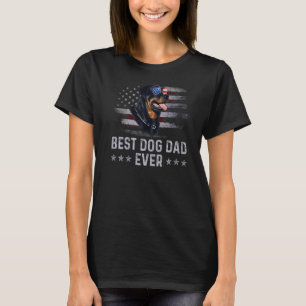 Camiseta Rottweiler Pai Vintage Bandeira Americana Cão Patr