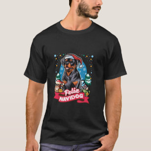 Camiseta Rottweiler Papai Noel Café Mug Feliz Natal