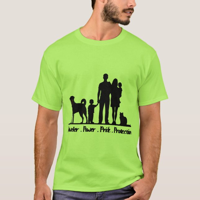 Camiseta Rottweiler - Poder - Orgulho - Proteção  (Frente)