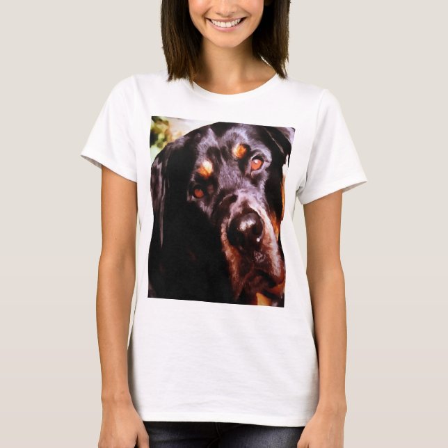 Camiseta Rottweiler Portait Artístico Pet (Frente)