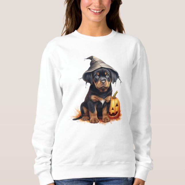 Camiseta Rottweiler Puppy Halloween (Frente)