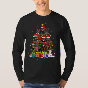 Camiseta Rottweiler Santa Hat Árvore Natal Engraçado Pajama