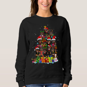 Camiseta Rottweiler Santa Hat Árvore Natal Engraçado Pajama
