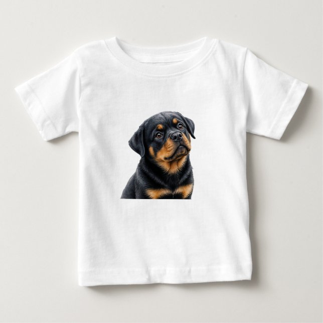 Camiseta Rottweiler Super Fofo ou Bebê Rottweiler (Frente)