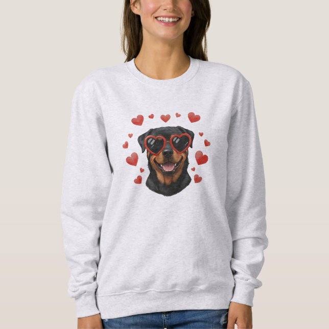 Camiseta Rottweiler Valentine Oil Painting Dog Portrait (Frente)