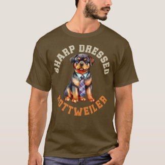 Camiseta Rottweiler Vestindo Tie Cute Rottie Cão