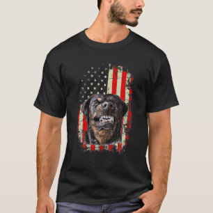 Camiseta Rottweiler. Vintage USA American Flag