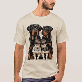 Camiseta Rottweilers Como Guardiões Leais De Crianças