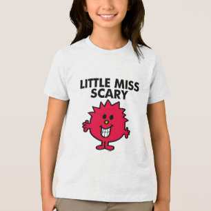 Camiseta Rotulação preta pequena da senhorita Assustador