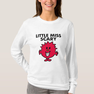 Camiseta Rotulação preta pequena da senhorita Assustador