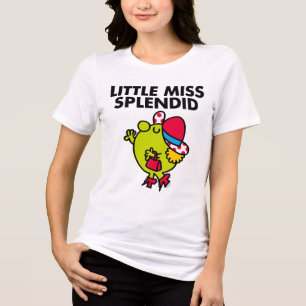 Camiseta Rotulação preta pequena da senhorita Esplêndido