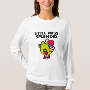 Camiseta Rotulação preta pequena da senhorita Esplêndido