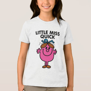 Camiseta Rotulação preta pequena da senhorita Rápido