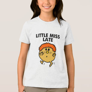 Camiseta Rotulação preta pequena da senhorita Tarde