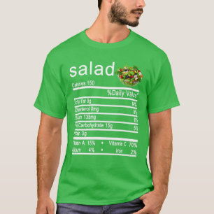 Camiseta Rotulagem de Fatos Nutricionais de Salada no Natal