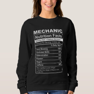 Camiseta Rotulagem de Fatos Nutricionais Mecânicos Engraçad