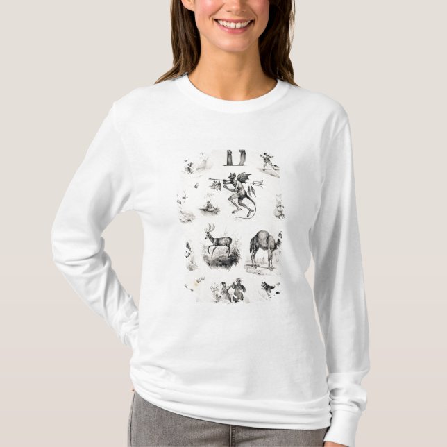 Camiseta Rotule D de uma primeira demão do alfabeto, 1832 (Frente)