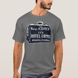 Camiseta Rótulo de Bagagem do Defunct Hotel Urmey Miami Fló