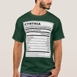 Camiseta Rótulo de Comida Engraçado Ingredientes Femininos