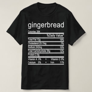 Camiseta Rótulo de Fatos Nutricionais