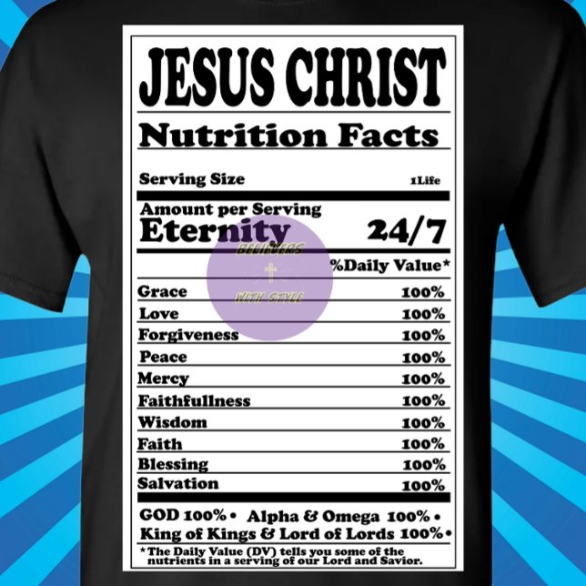 Camiseta Rótulo de Fatos Nutricionais - Cristão (Criador carregado)